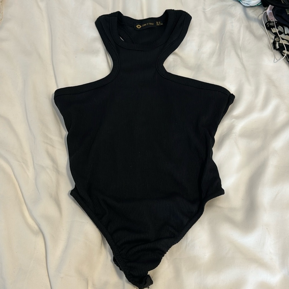 I saw it first Ribbed black bodysuit